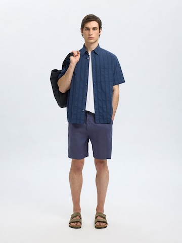 SELECTED HOMME Loosefit Nadrág 'SLHMAGNUS' - kék