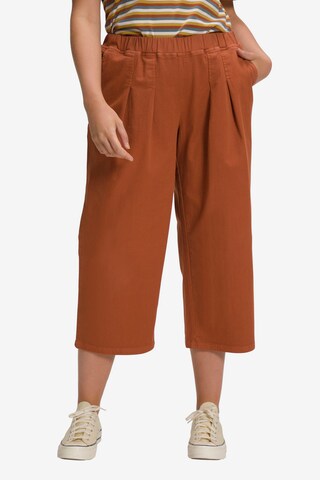 Ulla Popken Wide leg Pants in Brown: front