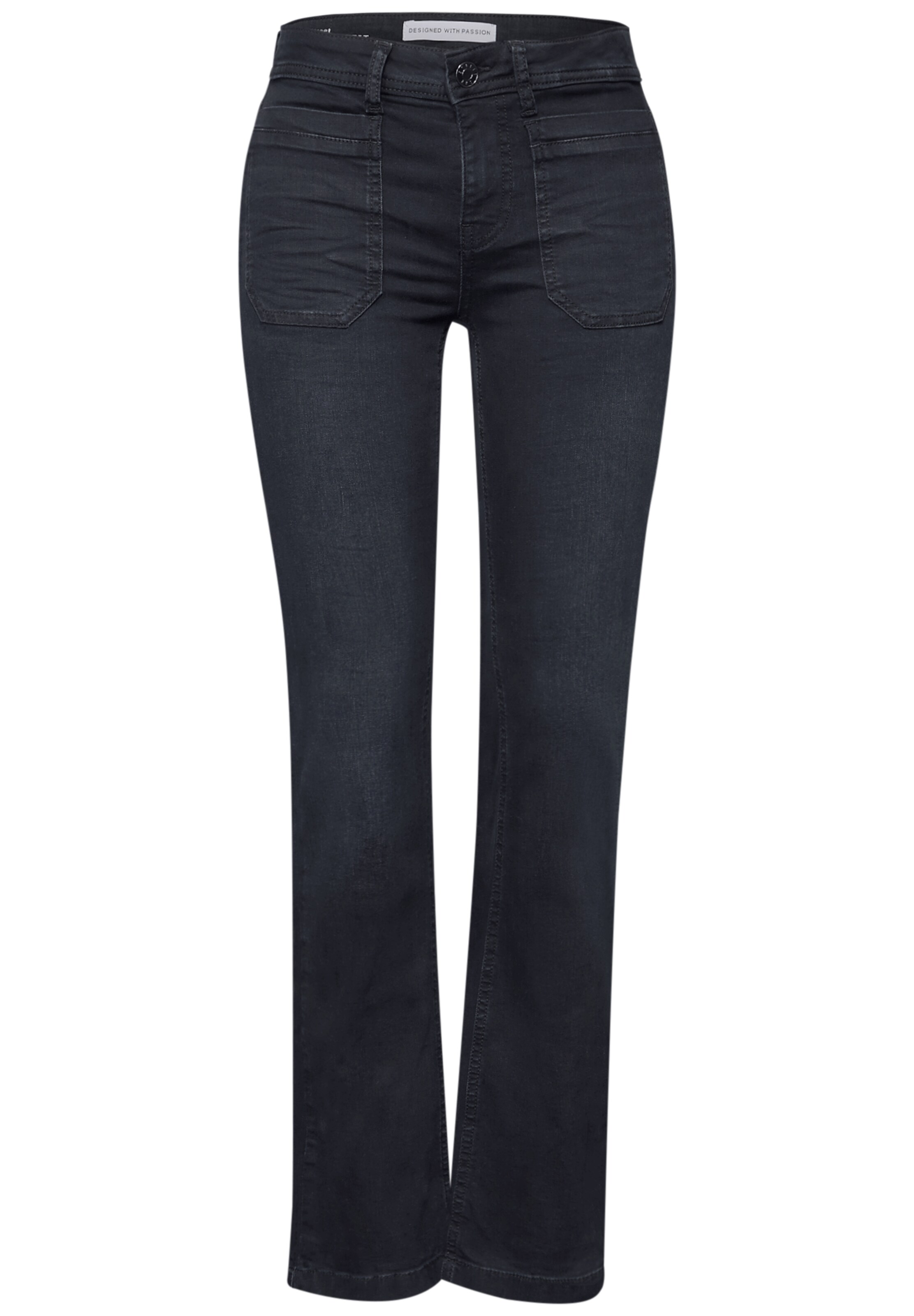STREET ONE Slim fit Jeans in Black: front