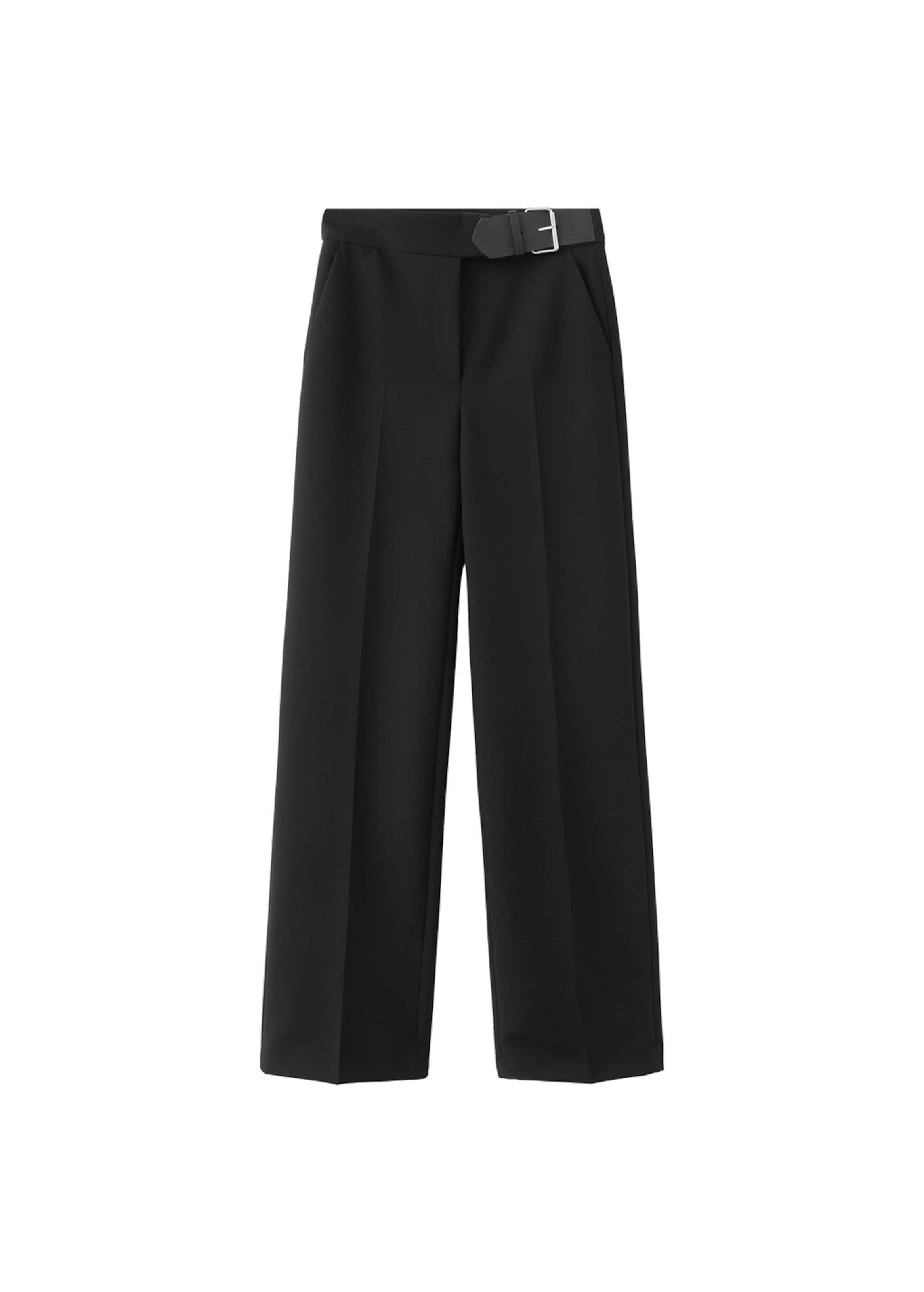 MANGO Regular Pleated Pants 'Cintia' in Black: front