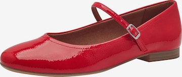 Tamaris Strap ballerina in Red: front