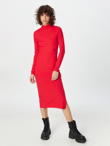 Calvin Klein Jeans Dress in Red: front