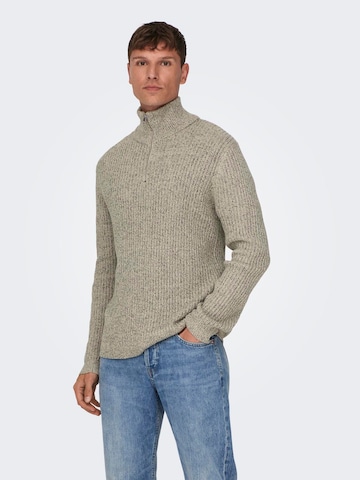 Only & Sons Sweater 'ONSMALAKI' in Grey: front