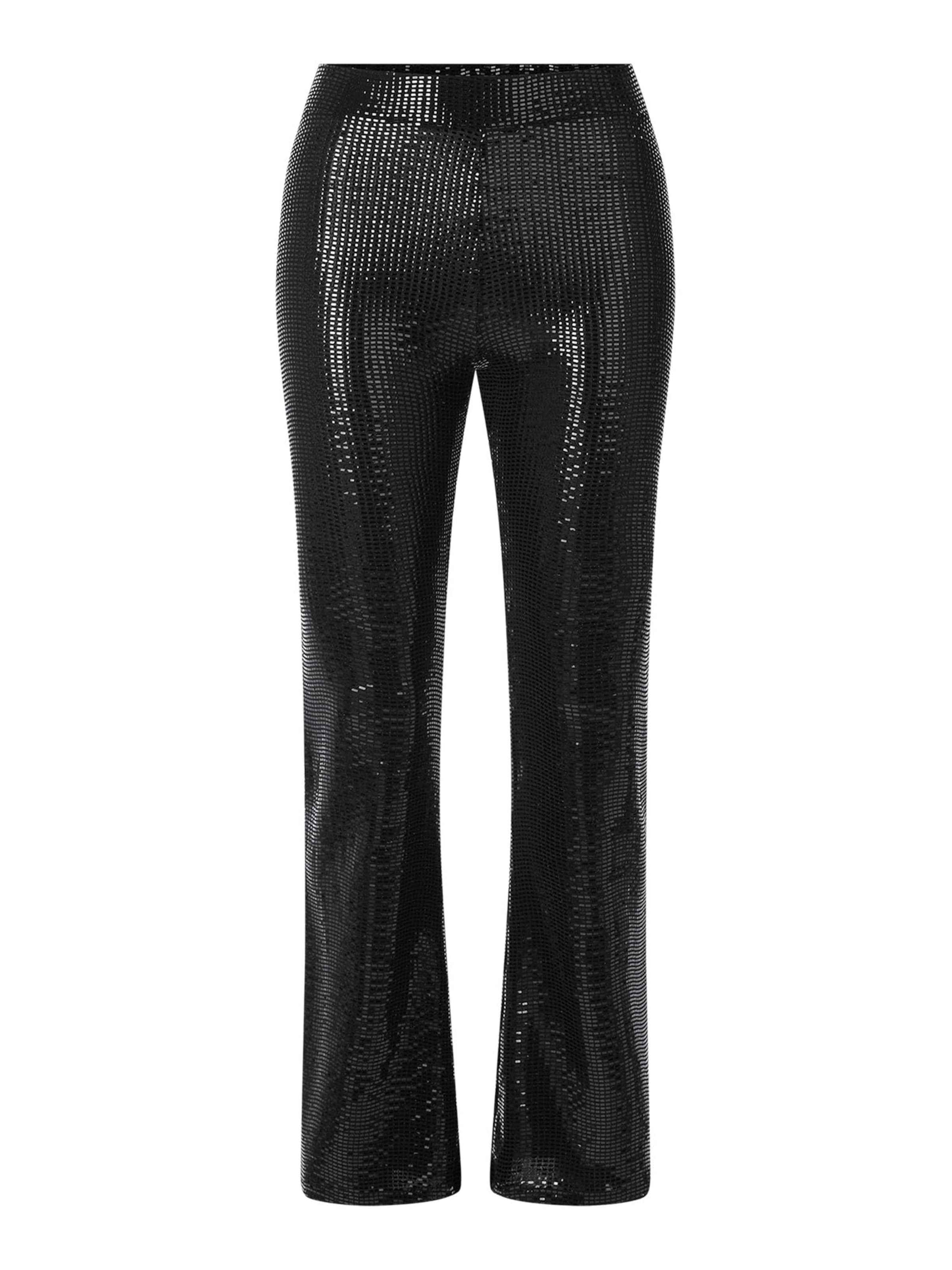 Rich & Royal - Acampanado Pantalón en negro: frente