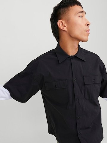 JACK & JONES Comfort fit Button Up Shirt 'Altitude' in Black