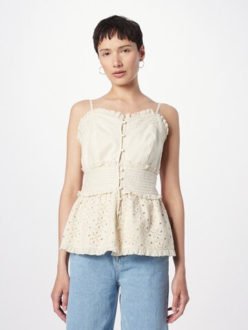 VILA ROUGE Bluse 'BREA' i beige: forside