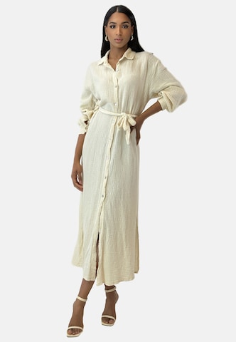 Elara Kleid in Beige: Vorderseite