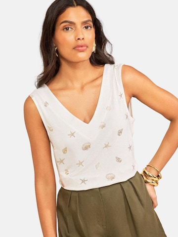 Haut love & roses en blanc : devant