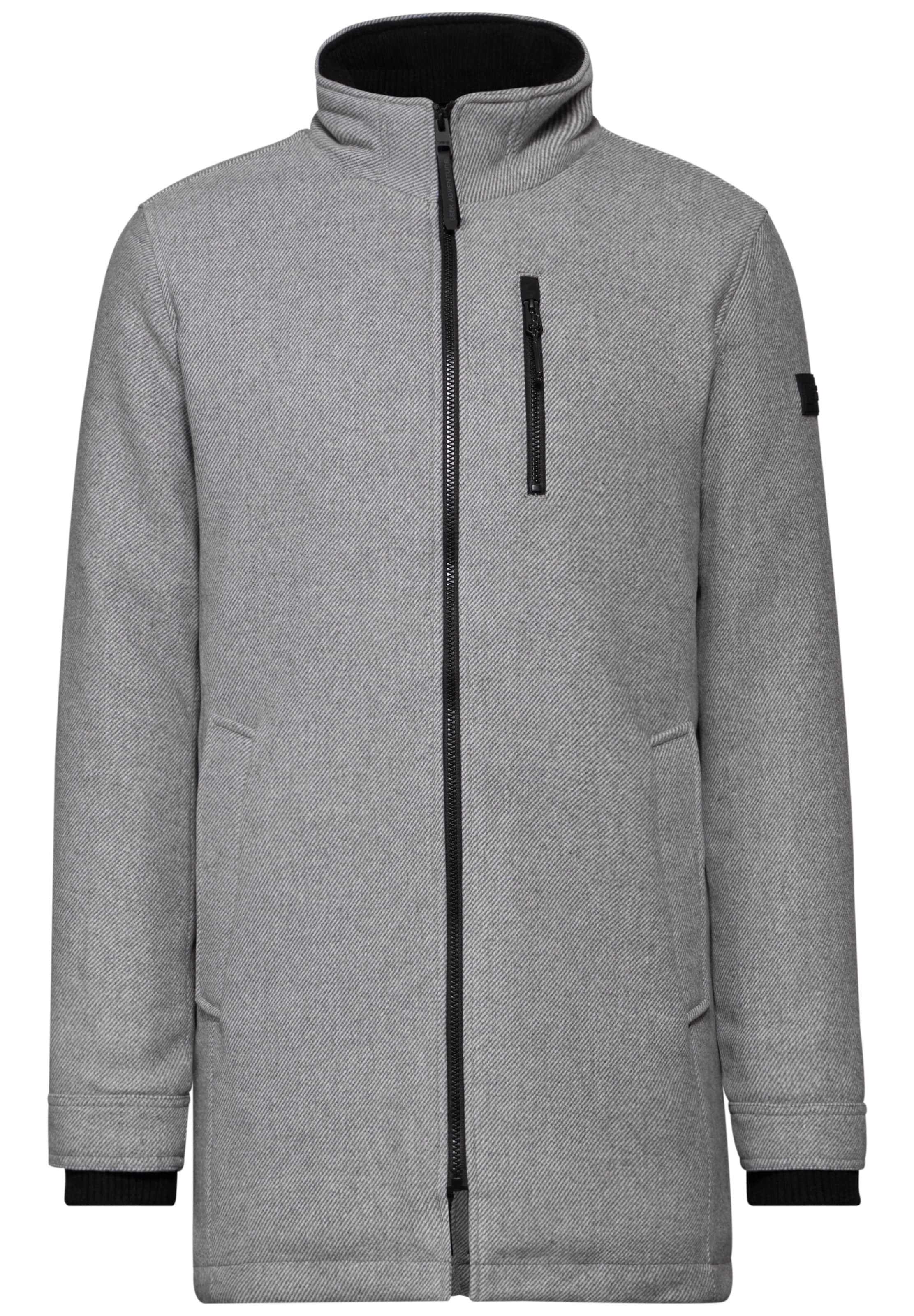 Street One MEN Mantel in Woll-Optik in Grau: Vorderseite