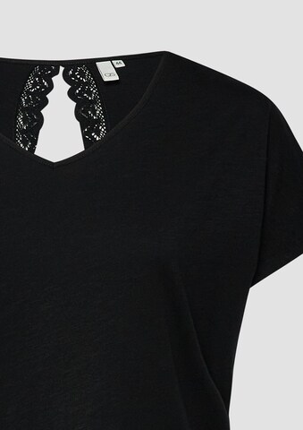 QS T-Shirt in Schwarz
