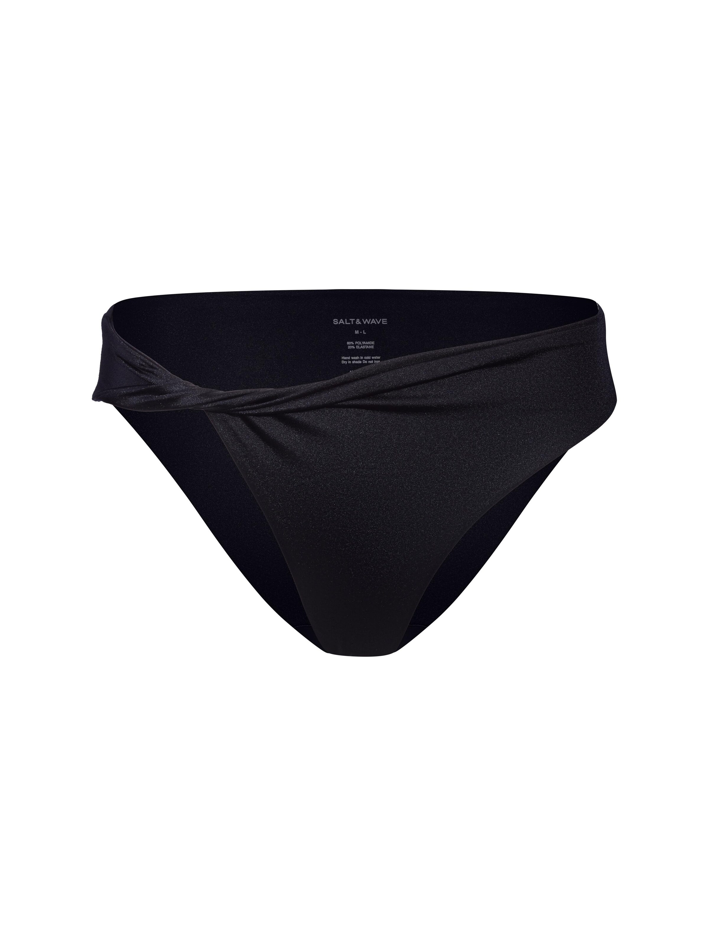 melns SALT&WAVE Bikini apakšdaļa 'Twist Bottoms': no priekšpuses