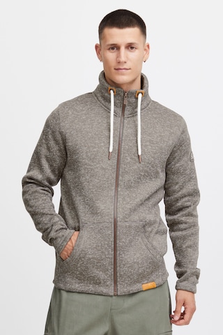 !Solid Fleece Jacket 'Luki' in Grey: front