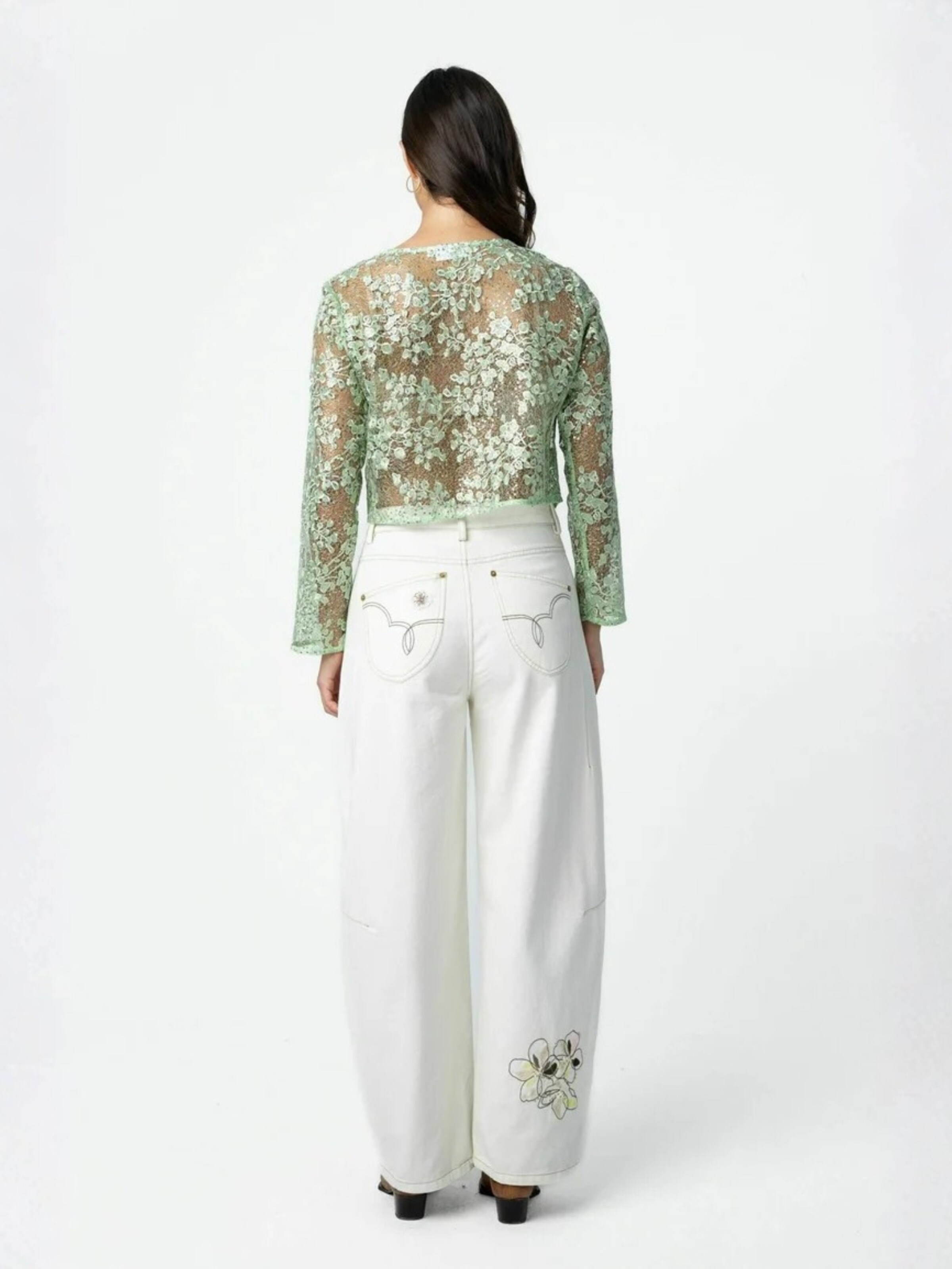 Coster Copenhagen Regular Farkut ' Embroidered ' värissä valkoinen