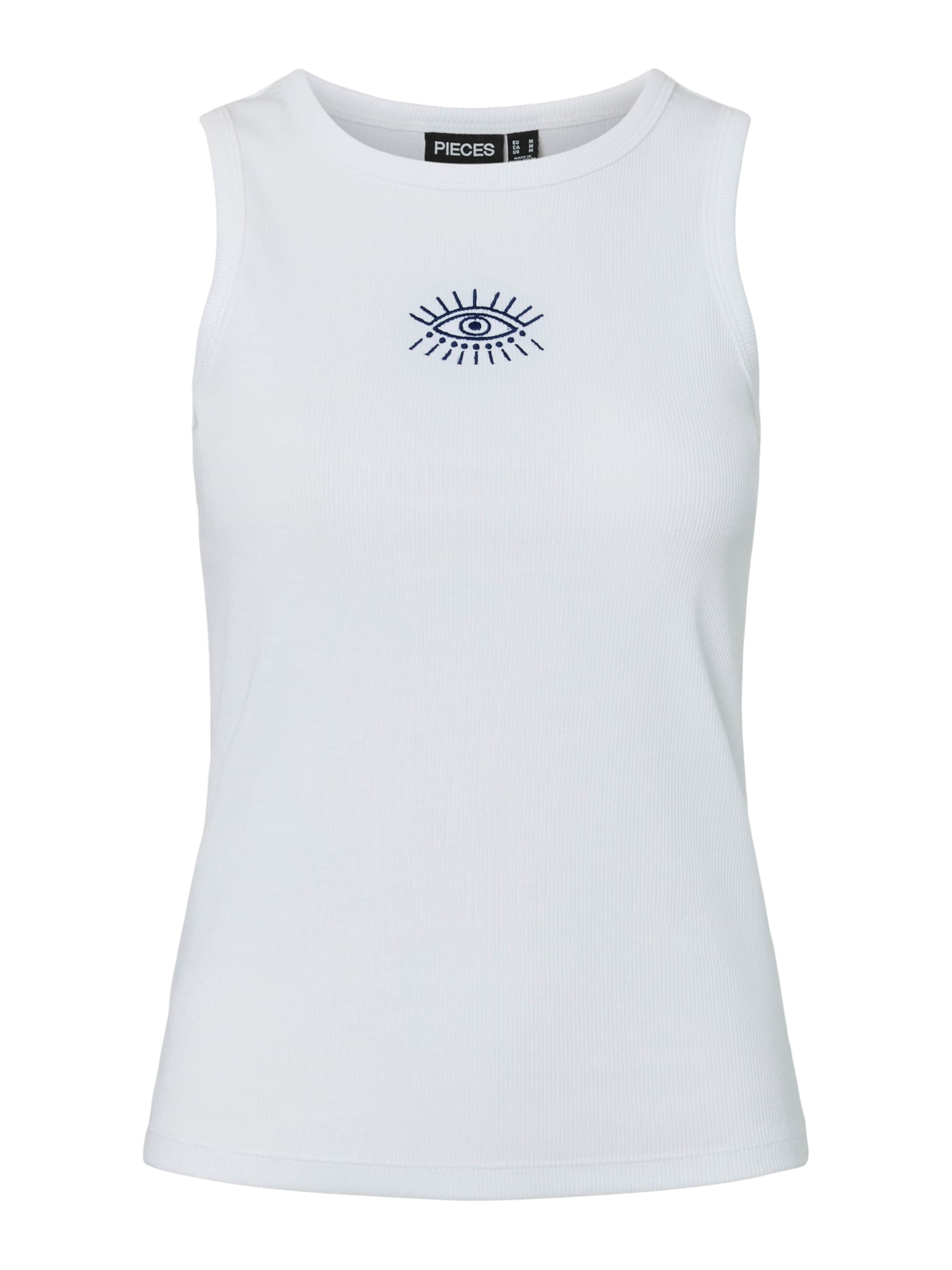 PIECES Top 'PCMAY' – bílá: přední strana