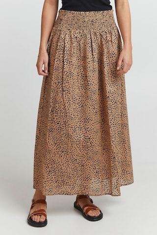 PULZ Jeans Skirt in Brown: front