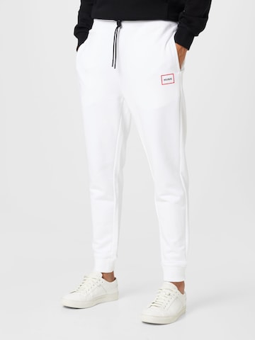 HUGO Red - Tapered Calças 'Dyssop' em branco: frente