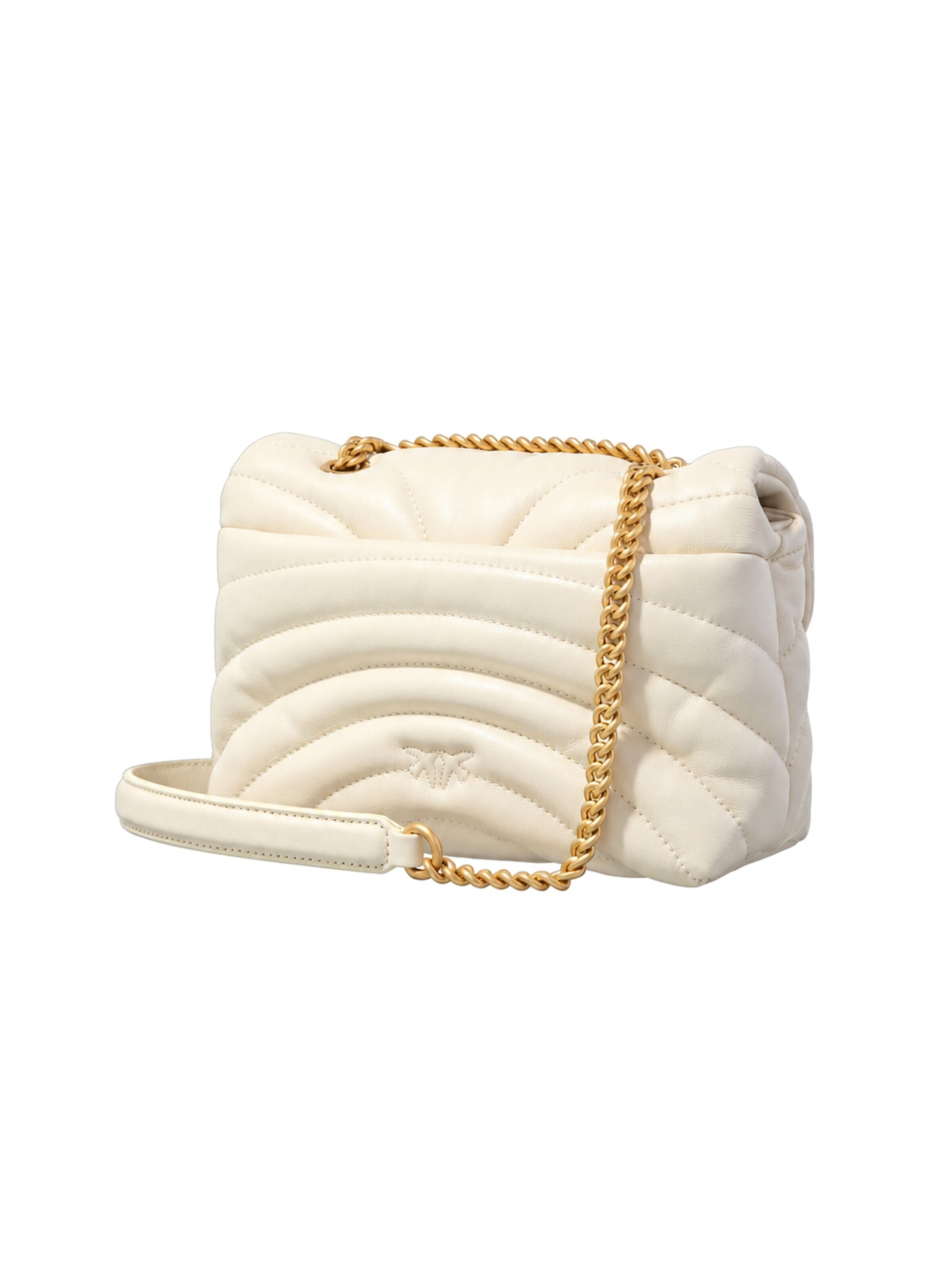 PINKO Skuldertaske 'Love Puff Classic Cl Sheep Nap' i beige: forside