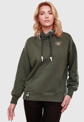 NAVAHOO Sweatshirt 'Goldfee' in Green: front