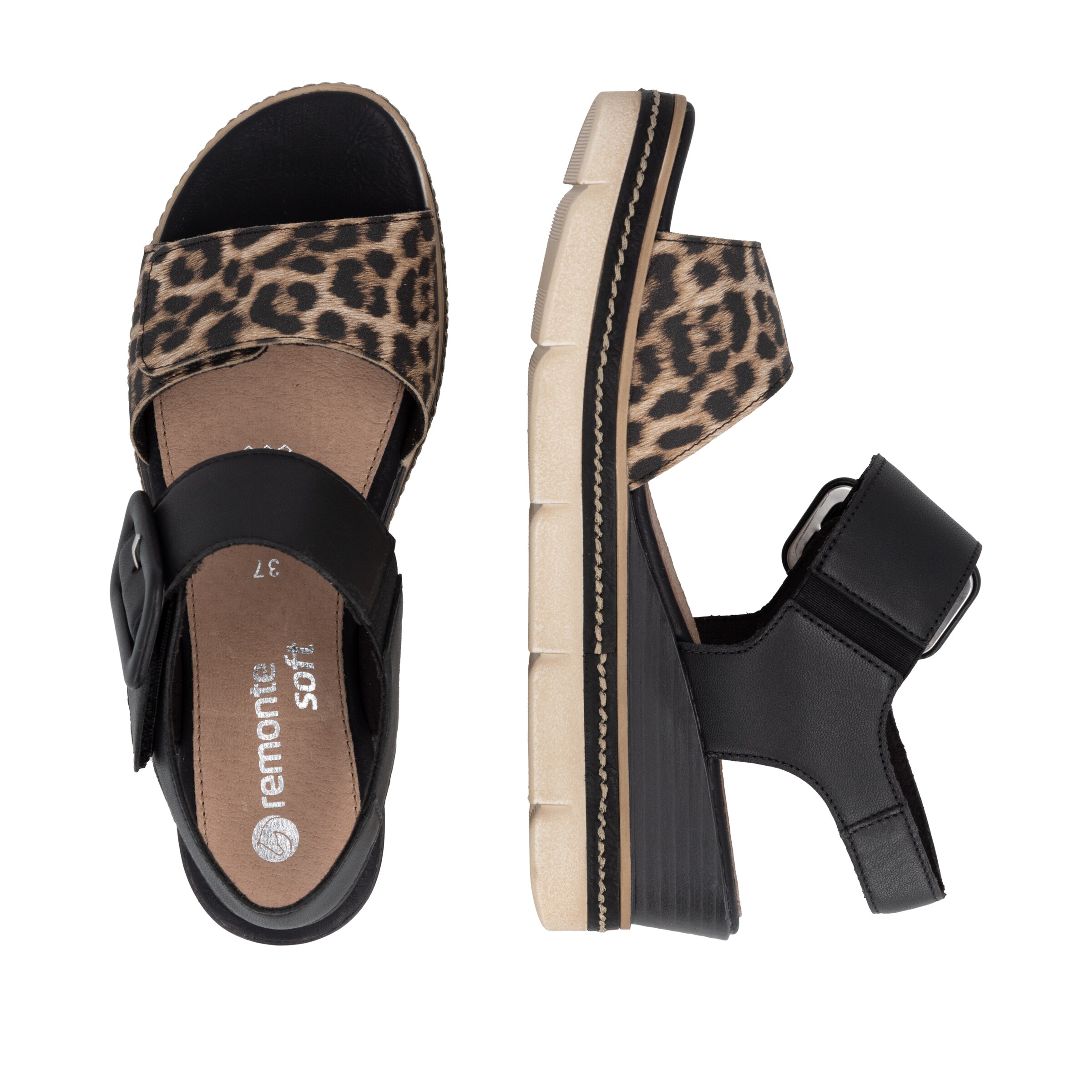 REMONTE Strap Sandals in Black