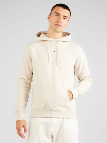 Sweat-shirt Tommy Jeans en beige : devant