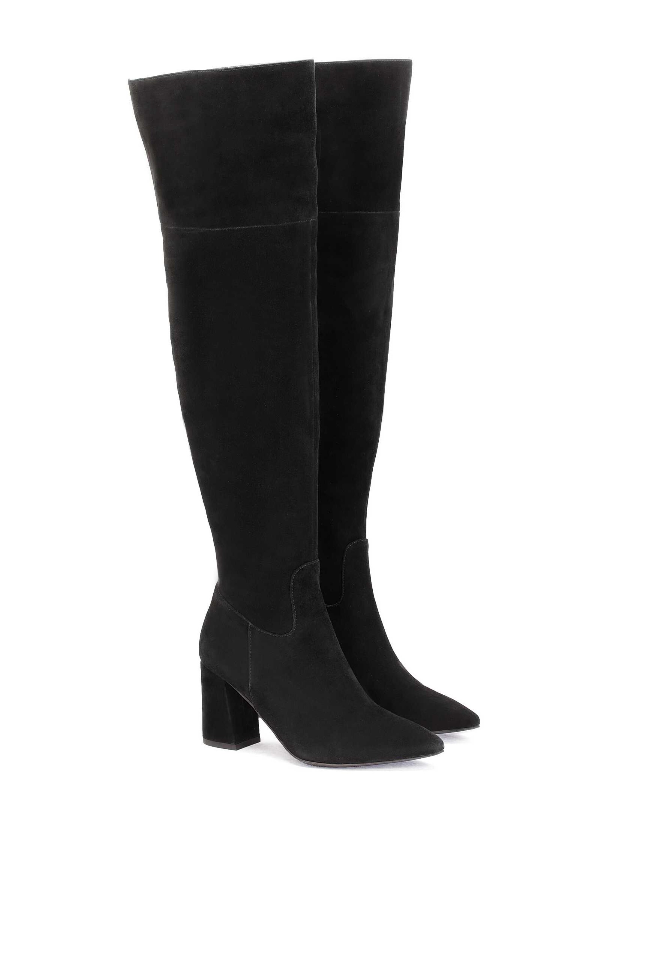 Cizme peste genunchi de la Kazar pe negru