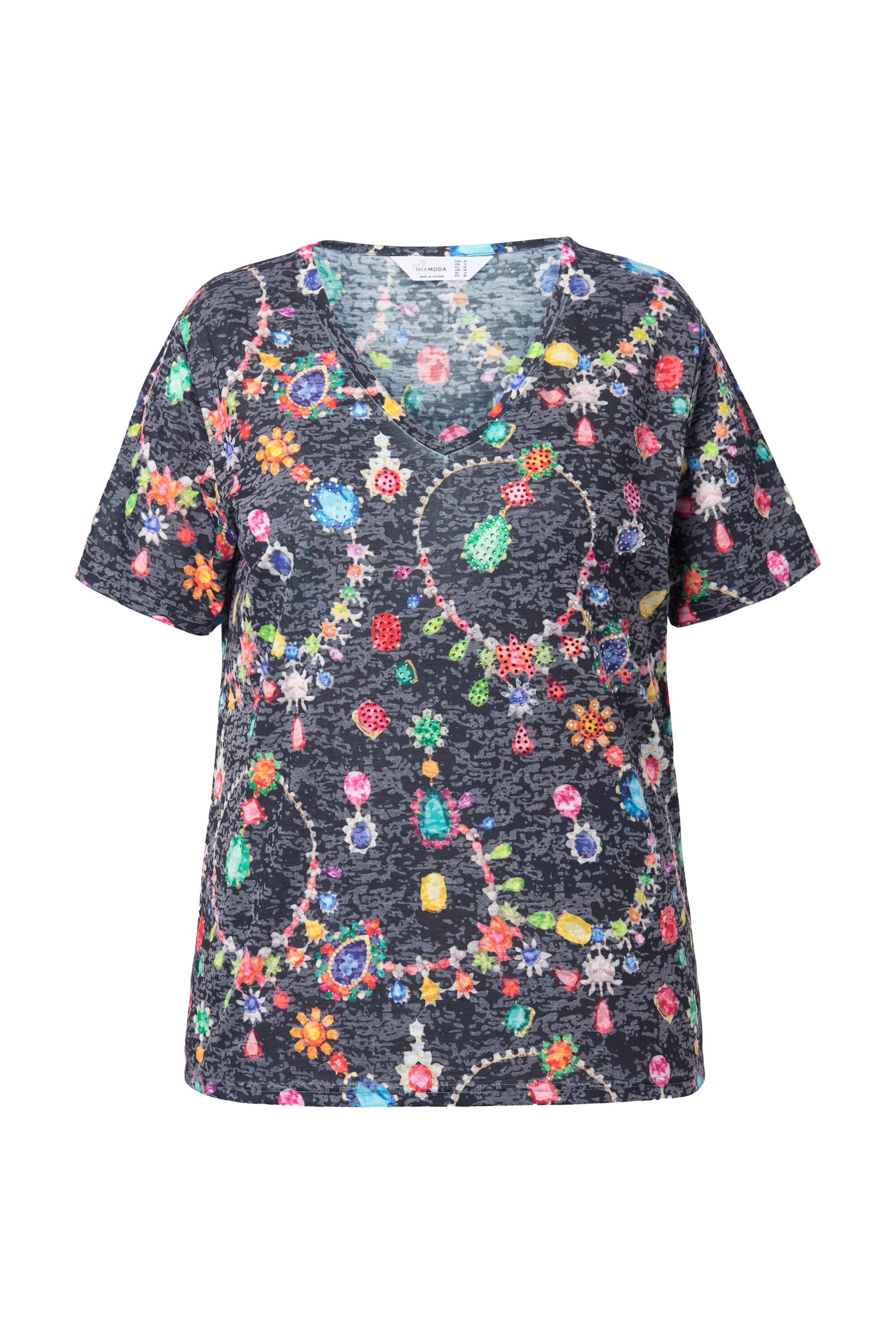 T-shirt MIAMODA en noir : devant