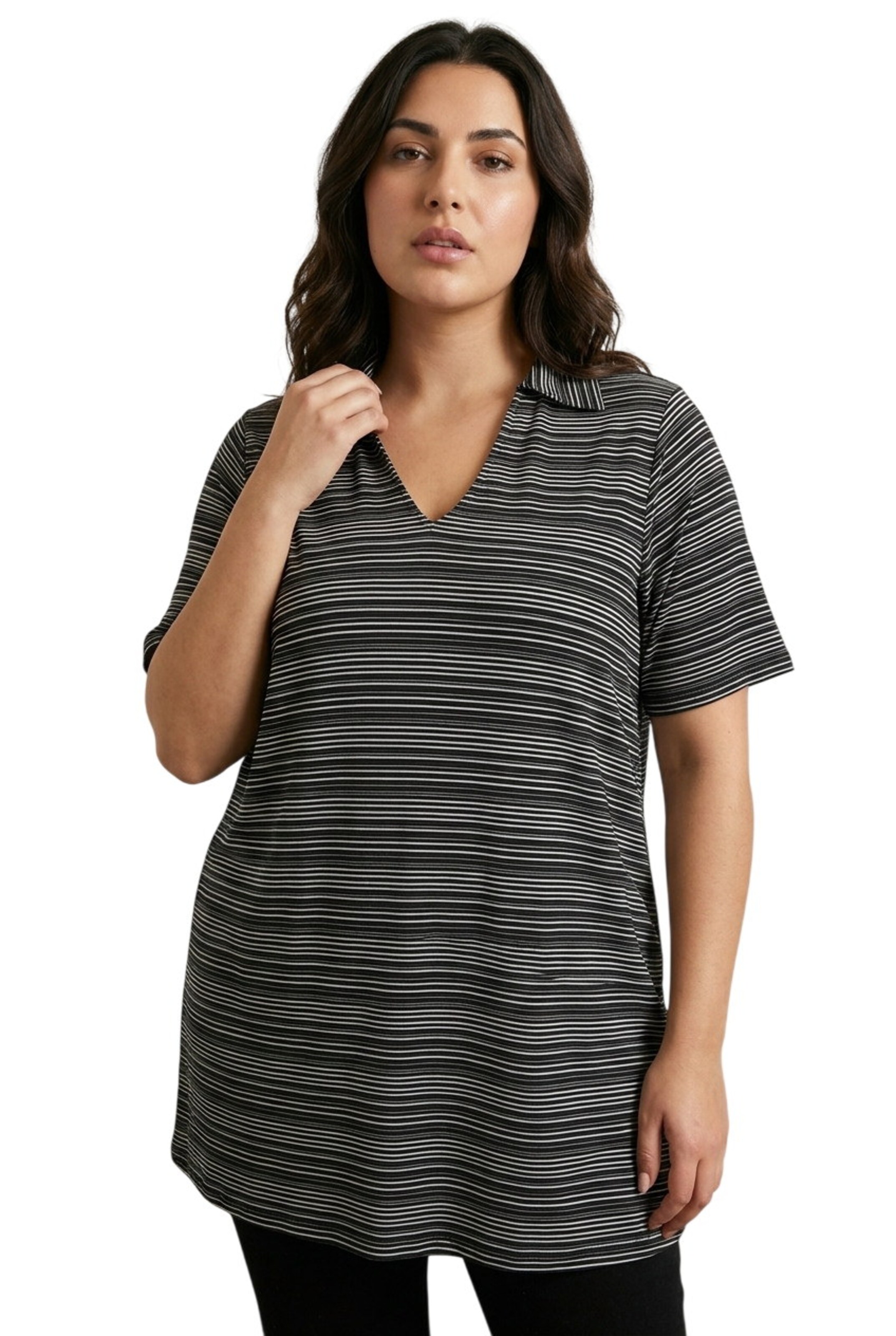 T-shirt Stil Diva en noir : devant