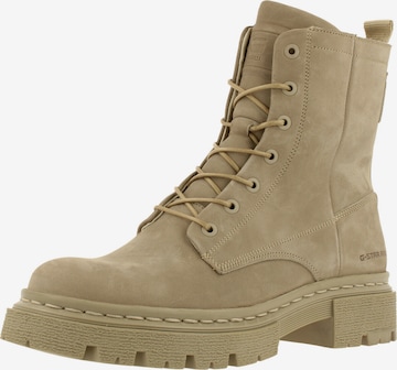 G-Star RAW Lace-Up Ankle Boots 'Kafey' in Beige: front