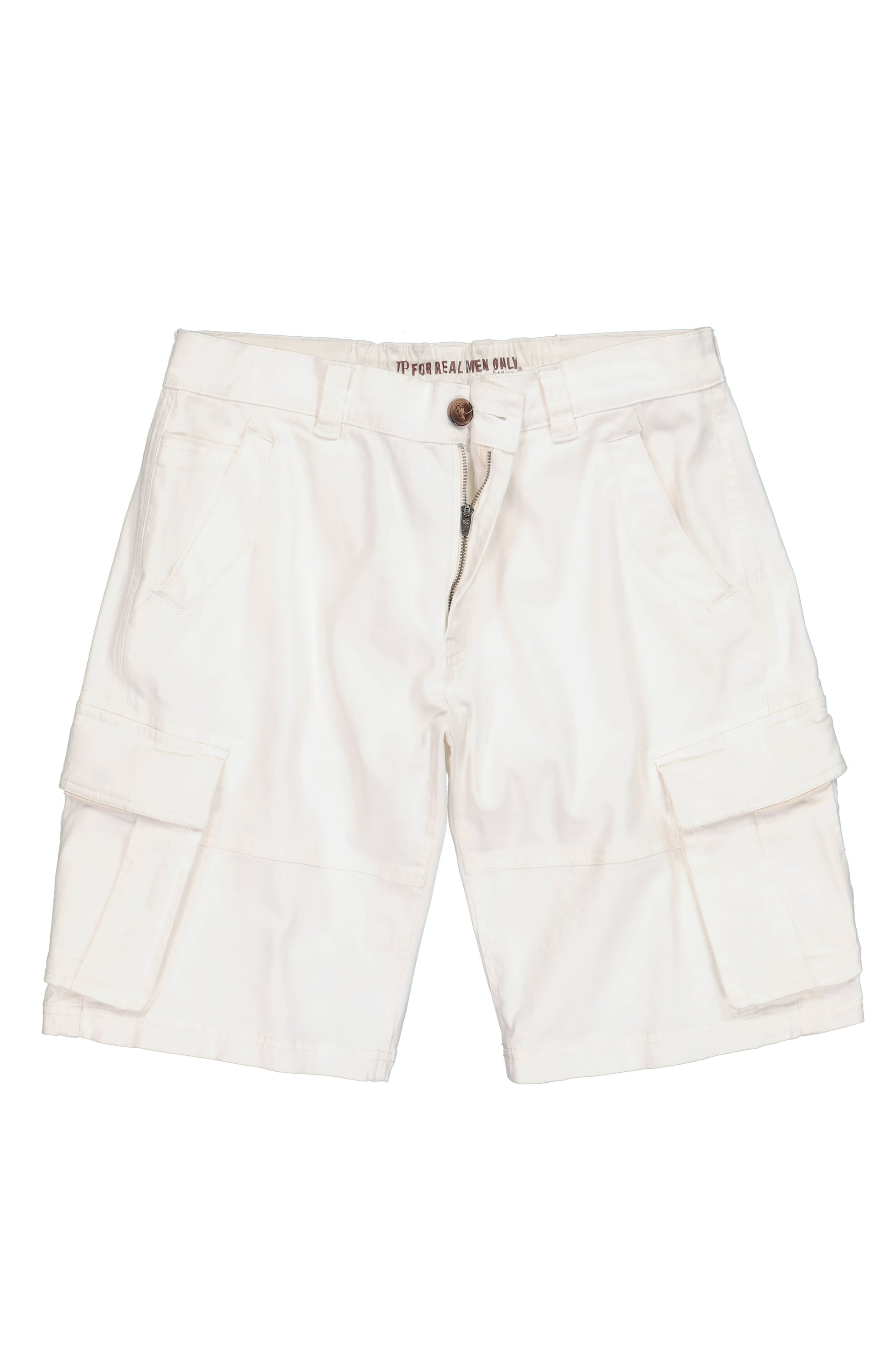 JP1880 Regular Broek 'Bermudas' in Wit: voorkant