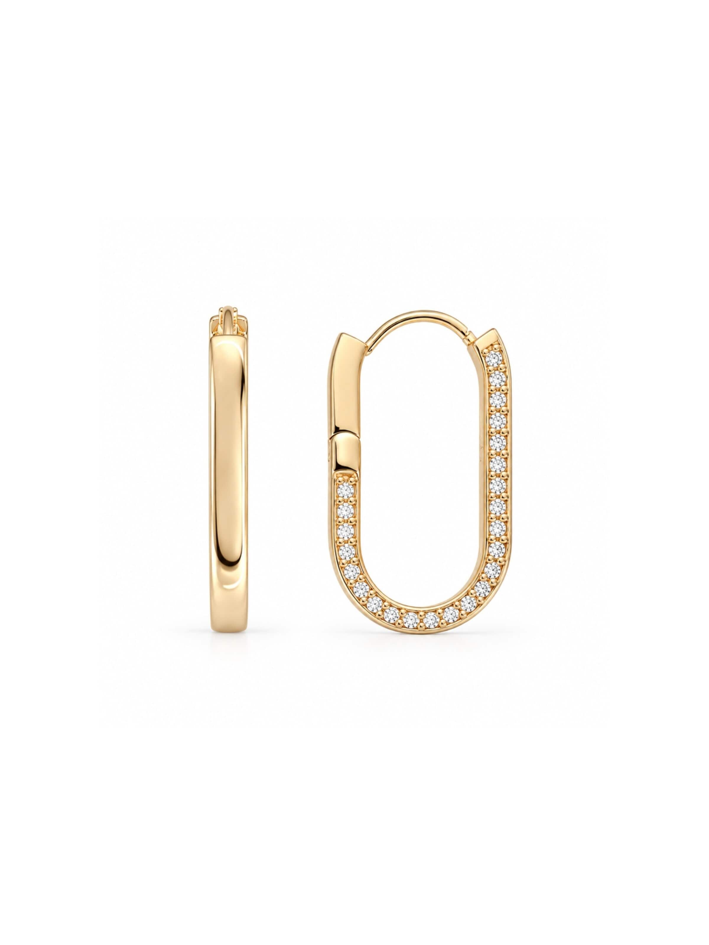 Orecchini 'Shiny Oval' di CHIVAL in oro: frontale