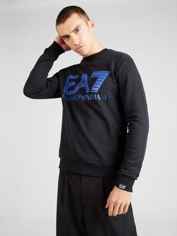 EA7 Emporio Armani Sweatshirt in Zwart: voorkant