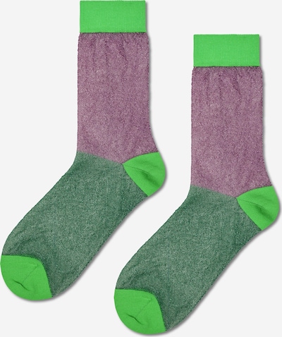 Happy Socks Socken in grün / kiwi / helllila, Produktansicht