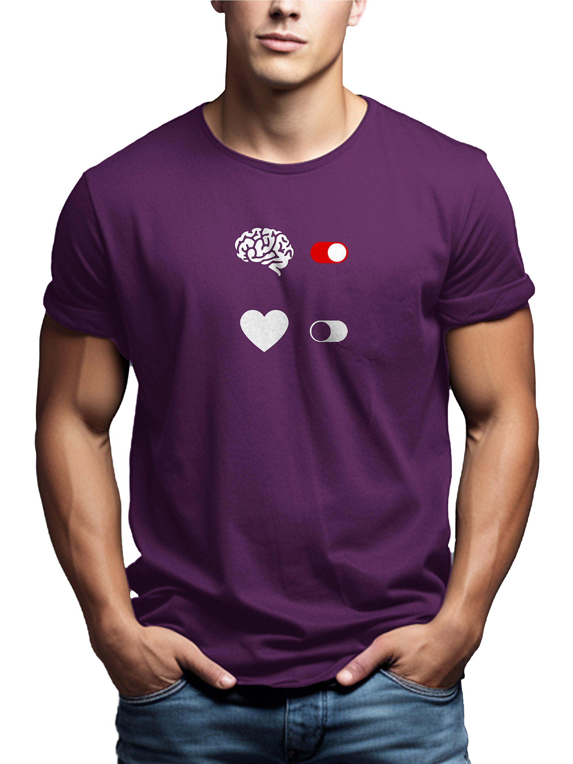 MAKAYA Shirt 'Brain On' in Purple