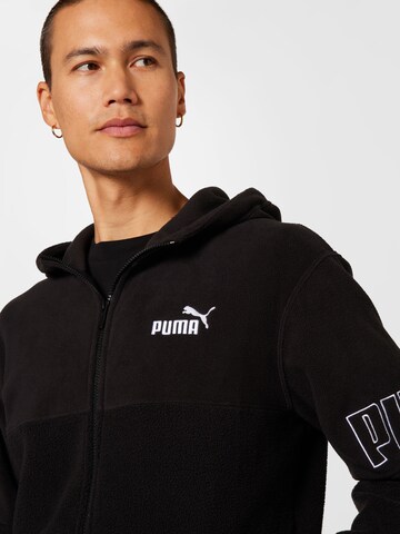 PUMA Athletic Zip-Up Hoodie in Black