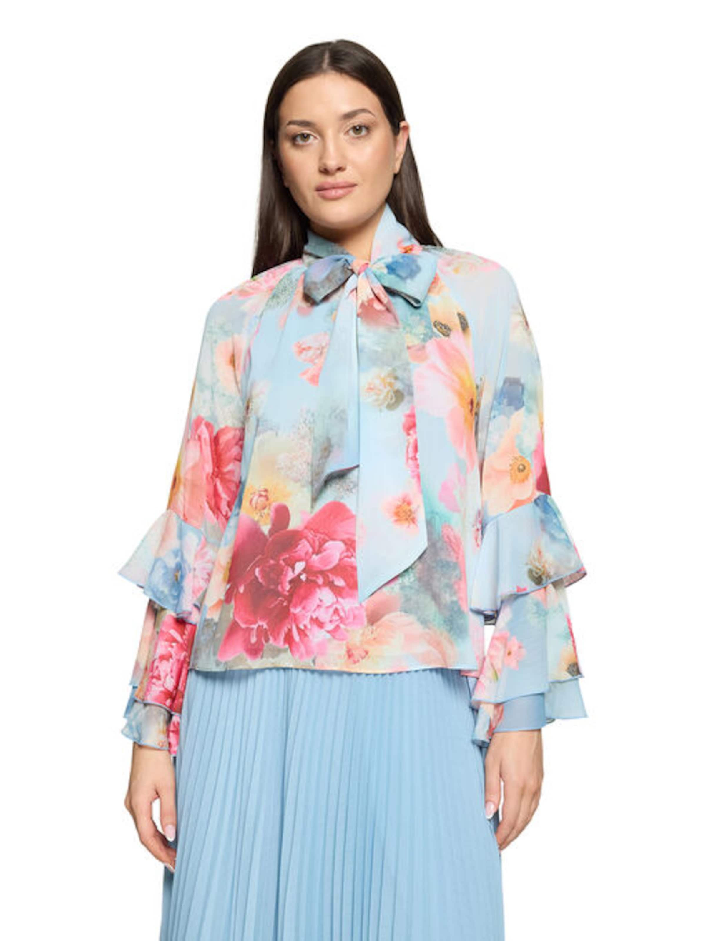 Vera Mont Chiffonbluse mit Volant in Blau