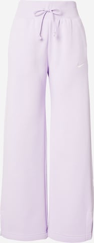 NIKE Wide leg Pants 'Phoenix Fleece' in Purple: front