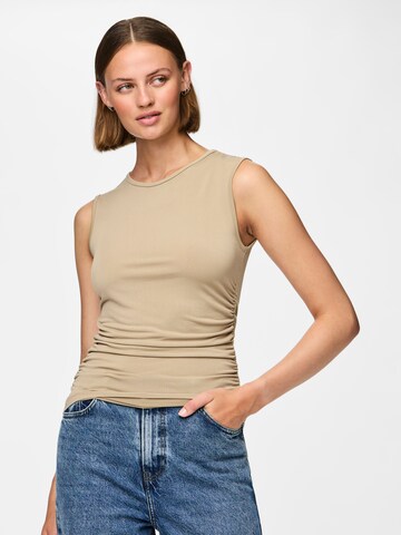 Top 'PCMADISON' di PIECES in beige: frontale