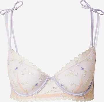 Women' Secret T-Shirt Rintaliivi 'EMBO' värissä lila: etupuoli