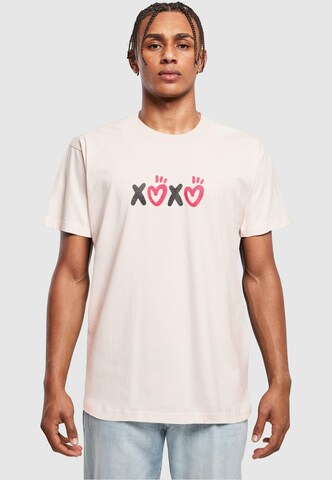 Merchcode Shirt 'Valentines Day - XOXO' in Roze: voorkant