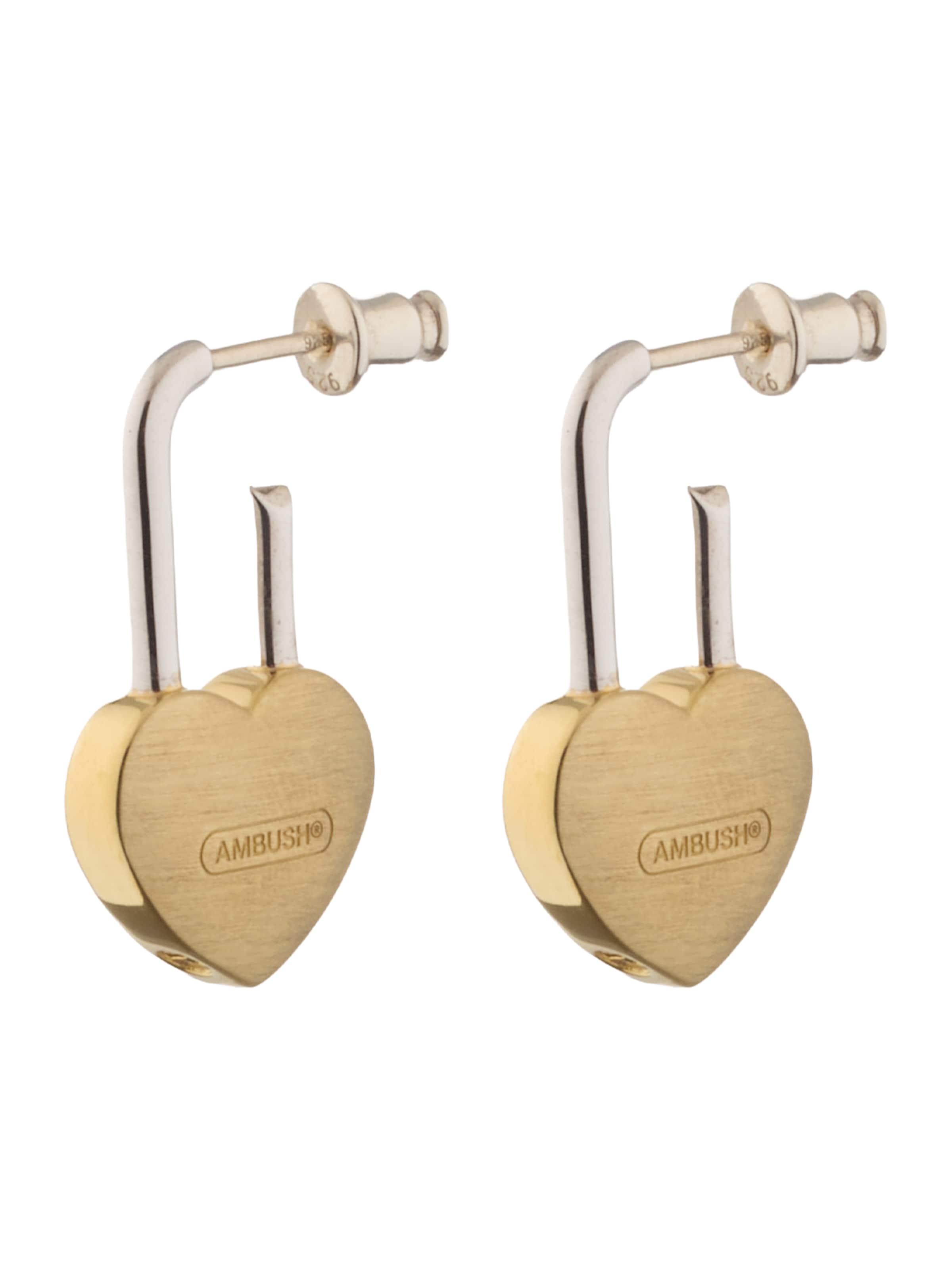 AMBUSH Earring 'SMALL HEART PADLOCK' in Gold: front