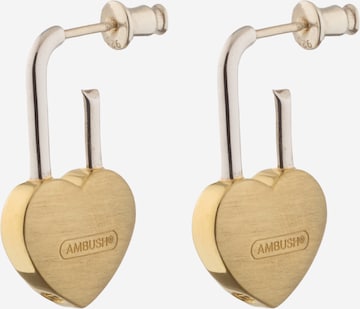 AMBUSH Серьги 'SMALL HEART PADLOCK' в Золотой: спереди
