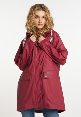 Schmuddelwedda Between-Seasons Coat in Red: front