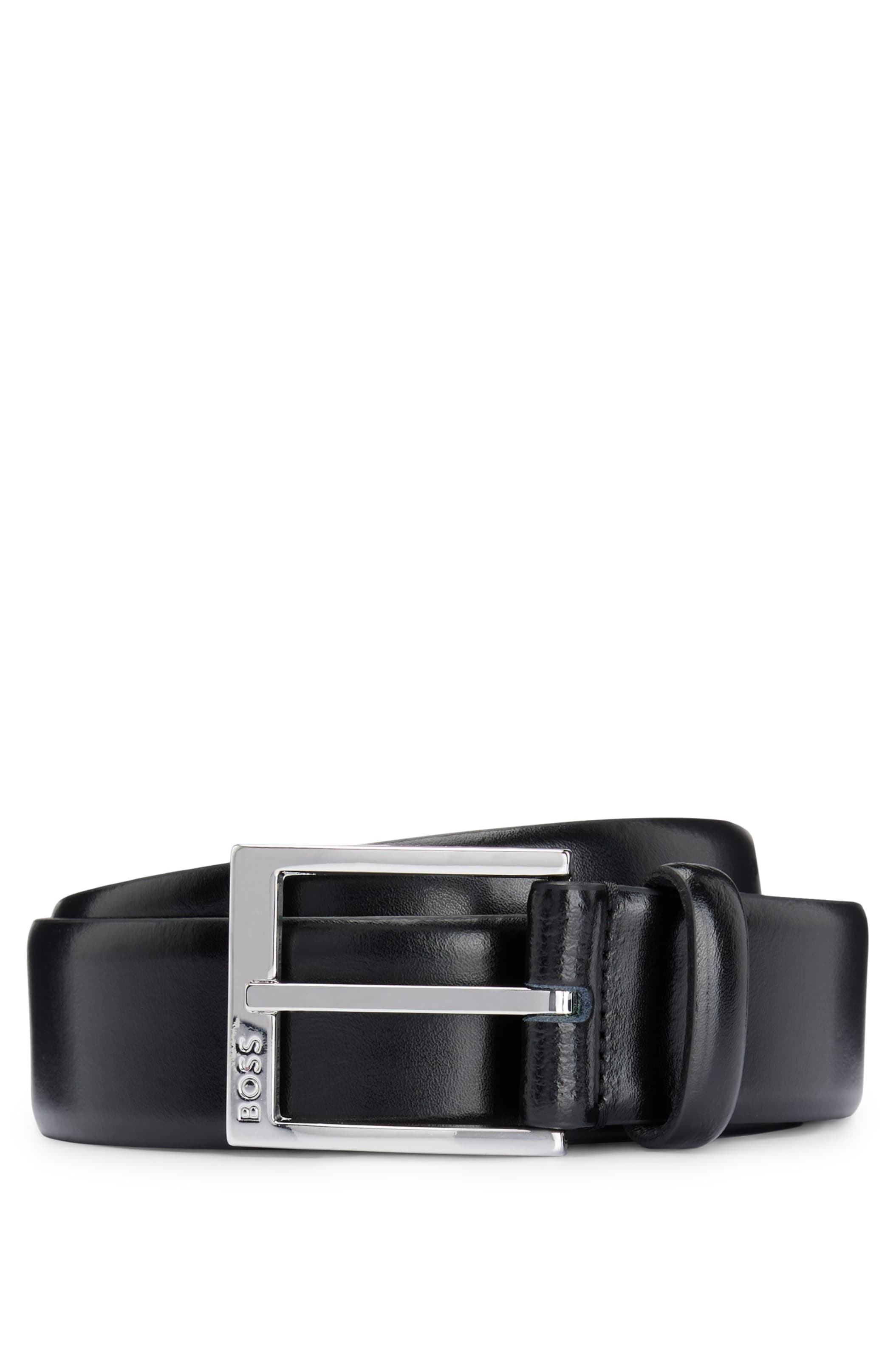Ceinture 'Elloy' BOSS en noir : devant
