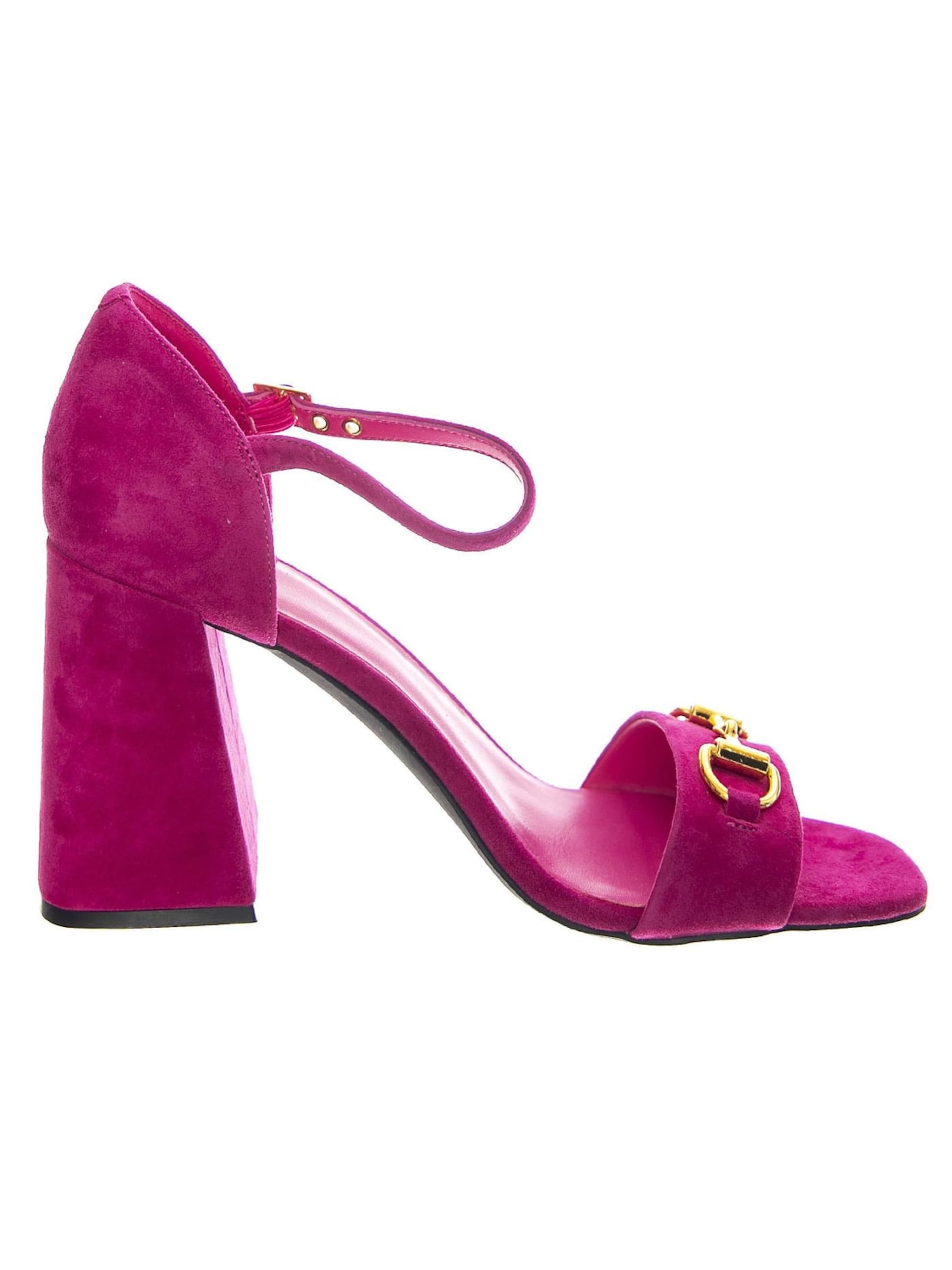 Jeffrey Campbell Sandały 'Pop-Star-B Fuchsia Gold Suede' w kolorze różowy
