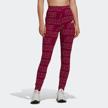 ADIDAS PERFORMANCE Slim fit Workout Pants in Purple: front