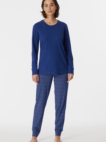 SCHIESSER Pajama ' Comfort Essentials ' in Blue: front