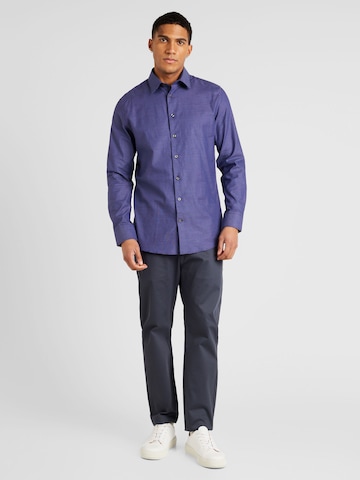 Coupe slim Chemise 'SOHO' SELECTED HOMME en bleu