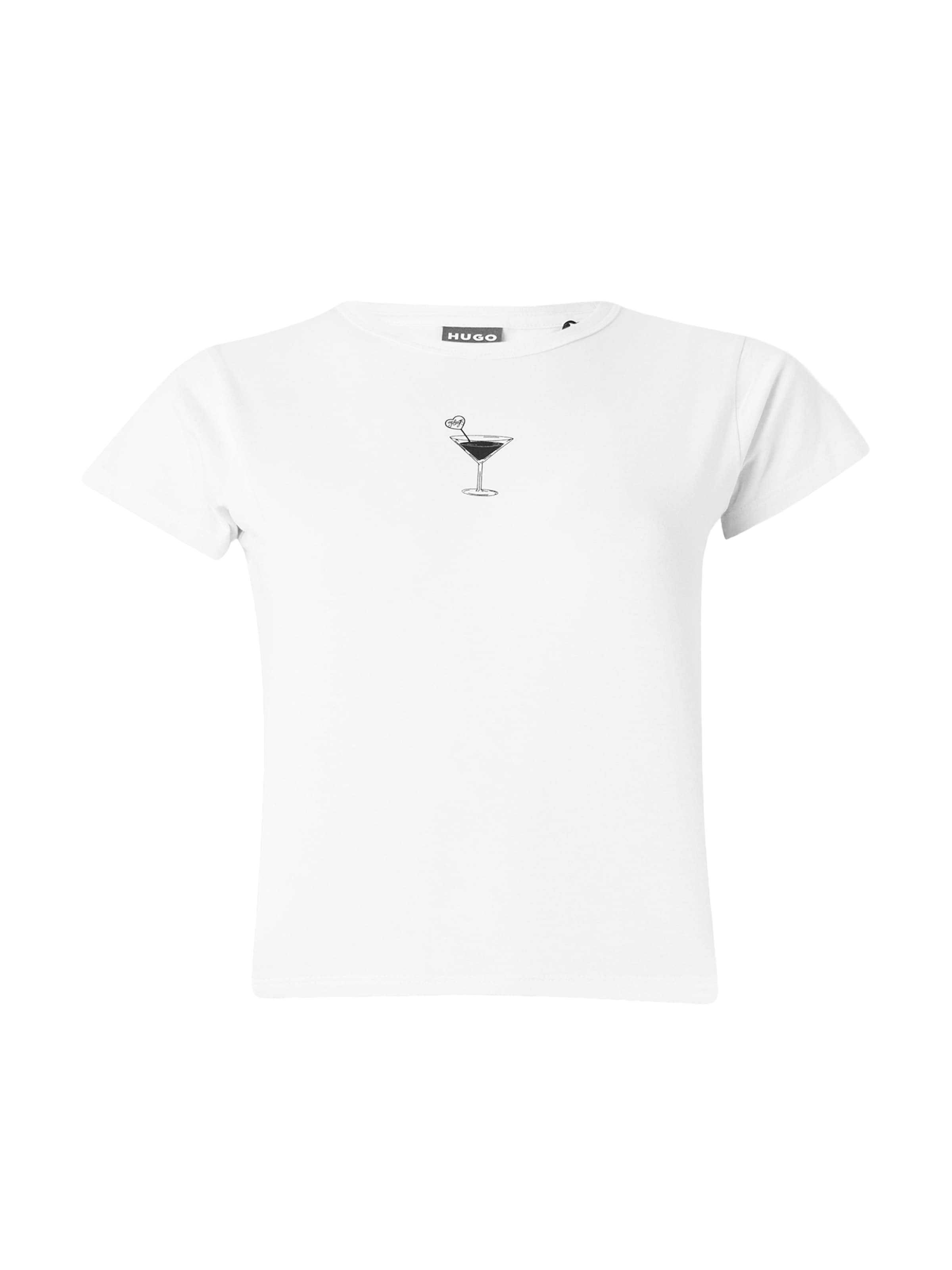 HUGO T-shirt 'Dichroma_B' i vit: framsida