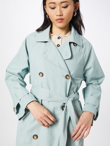 Monki Between-seasons coat in Blue