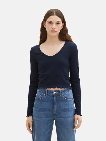 TOM TAILOR DENIM T-shirt i svart: framsida